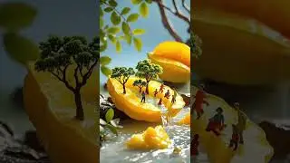 Tiny Men Playing in Juicy Fruits | Miniature World Fantasy Animation
