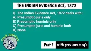 UP APO 2019, JLO| Judicial Exam तैयारी कैसे करें| PREVIOUS YEAR QUESTIONS| INDIAN EVIDENCE ACT|