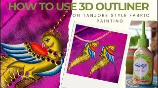 How to use 3D outliner on Fabric Painting | How to stick stones using 3D outliner | Fabric Painting✨