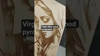 Virgin Mary, wood pyrography 3d relief ❤️#pyrography #wood #homedecor #virginmary #prayer #pray
