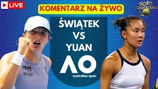 IGA ŚWIĄTEK VS YUE YUAN, KOMENTARZ NA ŻYWO, AUSTRALIAN OPEN