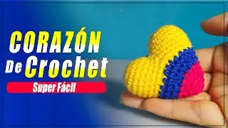 💖CORAZON de CROCHET TRICOLOR🧶 para principiantes 😊