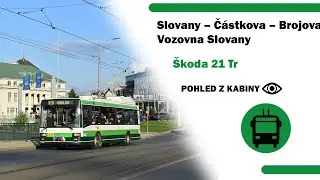 Jízda s 21Tr ulicemi Plzně mimo troleje