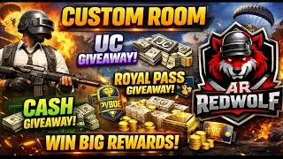 AR RPUBG CSUTOM ROOM UC GIVEAWAY ONLY CHICKEN DINNER CASH PRICE || AR RED WOLF LIVE STREAMING 