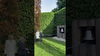 President Higgins rings the Peace Bell as part of Bells for Peace Ireland