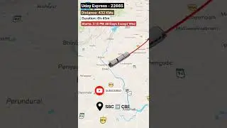 Uday Express Route (22665) | KSR Bengaluru (SBC) to Coimbatore Jn (CBE) #udayexpress #traveboast