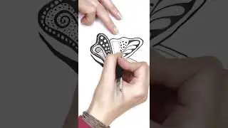 Drawing idea for beginners 🔸 Zentangle butterfly  #zentanglepatterns