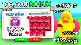 I Traded 10,000 Tokens For $100,000 RARE PET in Arm Wrestling Simulator!