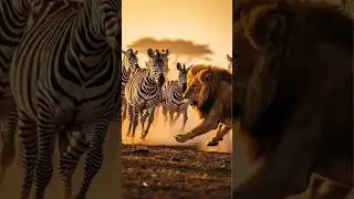 Lion vs Zebra Chase &ndash; Epic Wildlife Action! #shorts #lion #zebra #wildlife #safari #nature #animals