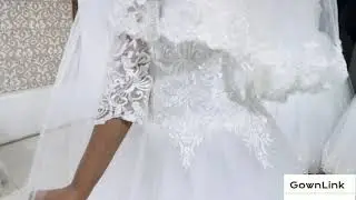 GownLink Christian Bridal White Veil Lace Patch Work With Comb Front Face Layer 1800 India