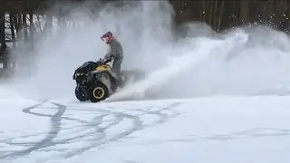 ice drifting !!!!!!!! 100hp atv (Can am outlander 1000)