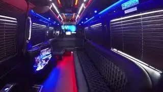 10-14 Passenger Mercedes Sprinter Limo Bus Costa Mesa, CA - SerpentineLimo.com