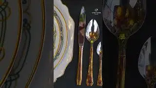 Набор столовых приборов Herdmar EDEN - Глянцевое золото на узорах