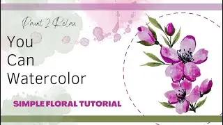 How to Draw Beautiful Pink Floral Bunch | Watercolor Painting Tutorial | Paint 2 Relax-Opal Strokes