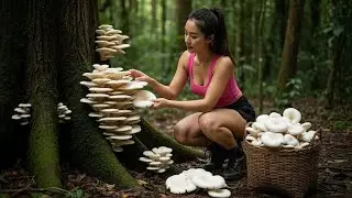 Surviving a Day in the Jungle &ndash; Foraging Mushrooms and Catching Fish!
