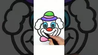 Cute Clown Drawing, Painting and Coloring for Kids & Toddlers | How to Draw Cute Clown