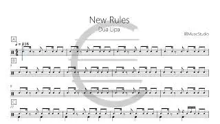 Dua Lipa   New Rules鼓谱drum scoreドラム楽譜