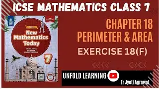 ICSE Class 7 || New Mathematics Today || OP Malhotra || 18. Perimeter andArea || Exercise 18(F) 