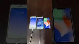 iPhone 6 Plus on iOS 9 vs iPhone 7 Plus on iOS 15 vs iPhone X on iOS 14 boot up test #shorts #iphone