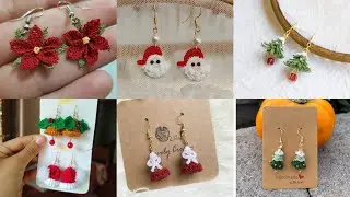 Идеи для вязания крючком: 🥰Модные рождественские серьги, связанные крючком / Красивая коллекция р...