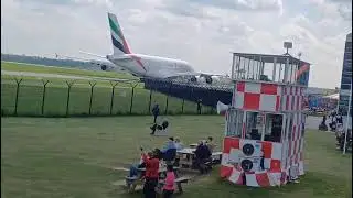 Mighty emirates airways a380 take off from MAN! #planespotting