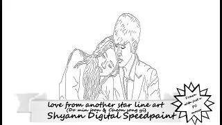 love from another star(Do min joon & Cheon song yi)speed painting part 1/2