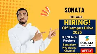 Sonata Software Hiring 2025  | B.E/B.Tech Freshers Apply Now | I | Off Campus Drive