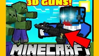 Minecraft 3D GUNS addon mod(MCPE)(WARGUN)(recommend)