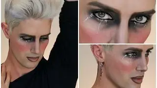 Mens Crying Glitter makeup  Tutorial #MensMakeupMay