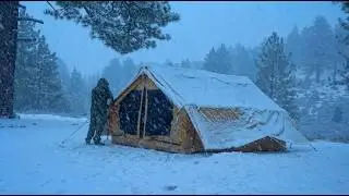 Trapped in a Blizzard Winter Camping!