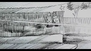 How to Draw Village Kitchen Outline with Wall Hanging Lamp | Pencil Art Video | Easy Drawing
