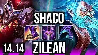 SHACO & Kog'Maw vs ZILEAN & Ezreal (SUP) | 12/3/8, Rank 12 Shaco | EUNE Grandmaster | 14.14