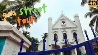 A pleasant  evening walk on a busy Goa Street, India ( 4 K ) | Natural Audio Relax