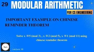 Important example on Chinese reminder theorem# Modular Arithmetic# BMATS101#2022scheme# Dr.Sujata T