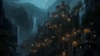 🏰 Improve Your Sleep Quality with Rain & Thunder In Dark Fantasy City 🏰 Find Comfort in Rain