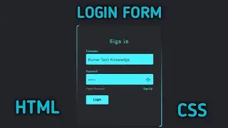 Animated Login Form using HTML & CSS || Login Form || #html #css #viral #programming #project