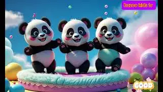 Five Little Pandas jumping on the bed |Nursery rhymes for children |rhymes for kids | huzoo kids tv|