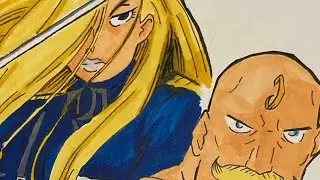 ANIME ART OLIVIER MIRA & ALEX LOUIS ARMSTRONG ( Full Metal Alchemist ) - Tzunami Drawingz