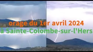 orage du 1er avril 2024 à Sainte-Colombe-sur-l'Hers dans la frontière de l'Aude des l'Ariège