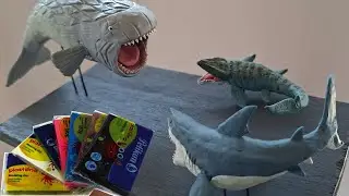 THE BLOOP VS MEGALODON AND MOSASAURUS WITH CLAY/PLASTILINA.