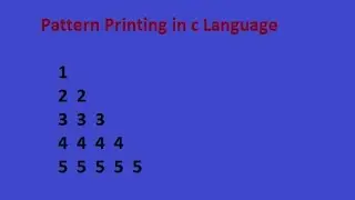 pattern printing in c language  numeric pattern printing in c 
