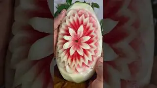 #simple watermelon 🍉 carving cutting design skill #watermelon cutting #foodart flower #shorts