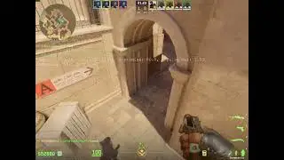 Jogada pelo bomb A do lado CT no mapa Anubis do Cs2. Usar Spawn mais da direita para smoke varanda