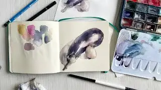 How to Paint Purple Without Purple &mdash; Watercolor Sketch 🍆🥚Light vs Dark Objects + Reflected Light✨