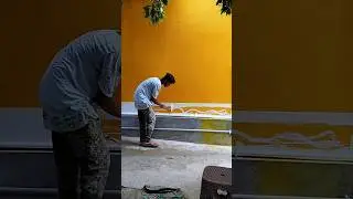Wall colour yellow and white colour combination asian paint colour #shorts #short #painting #workout