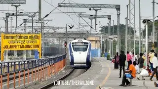 Vandebharat Express skipping JOLARPETTAI High Speed | Indian Railways | Train Videos