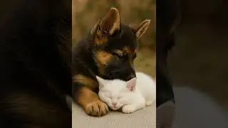 Too cute to handle? #babyanimallove #germanshepherdpuppy #kitten #relaxingpets #cute #animalshorts