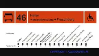 Stationsansagen der O-Buslinie 46 Hafen - Froschberg