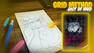 How to draw with Grid method 🤯 || Easy or Hard🤔 || #video #drawing #tutorial #trending #viral #grid