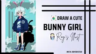 Draw a Cute Bunny Girl ! How to Make 2D Art Look 3D ! Roy's Illust